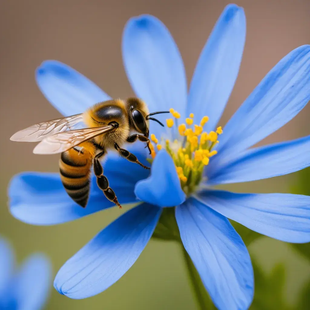 Abeille fleur bleue