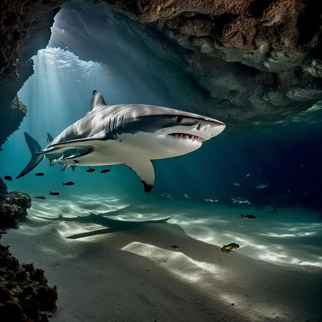 Shark in cave